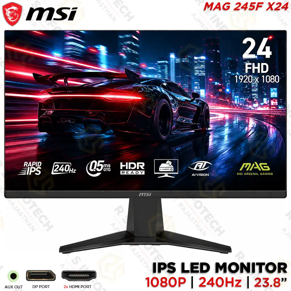 MSI MAG 245F X24 23.8" 240HZ FHD IPS GAMING MONITOR
