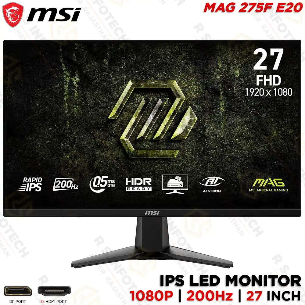 MSI MAG 275F E20 27" 200HZ IPS MONITOR | FHD GAMING DISPLAY | DP HDMI