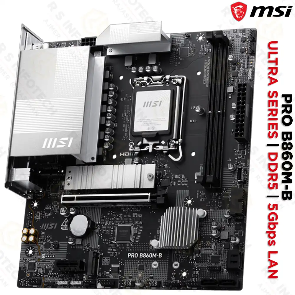 MSI PRO B860M-B LGA1851 ATX MOTHERBOARD - ULTRA SERIES 2 CPU SUPPORT (3 YEAR)