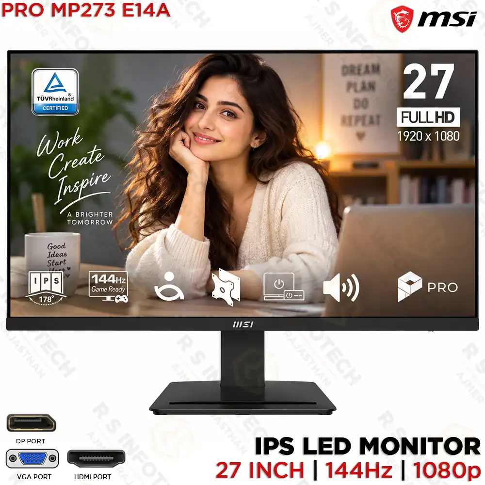 MSI PRO MP273 E14A 27-INCH FHD IPS 144HZ MONITOR – BLACK