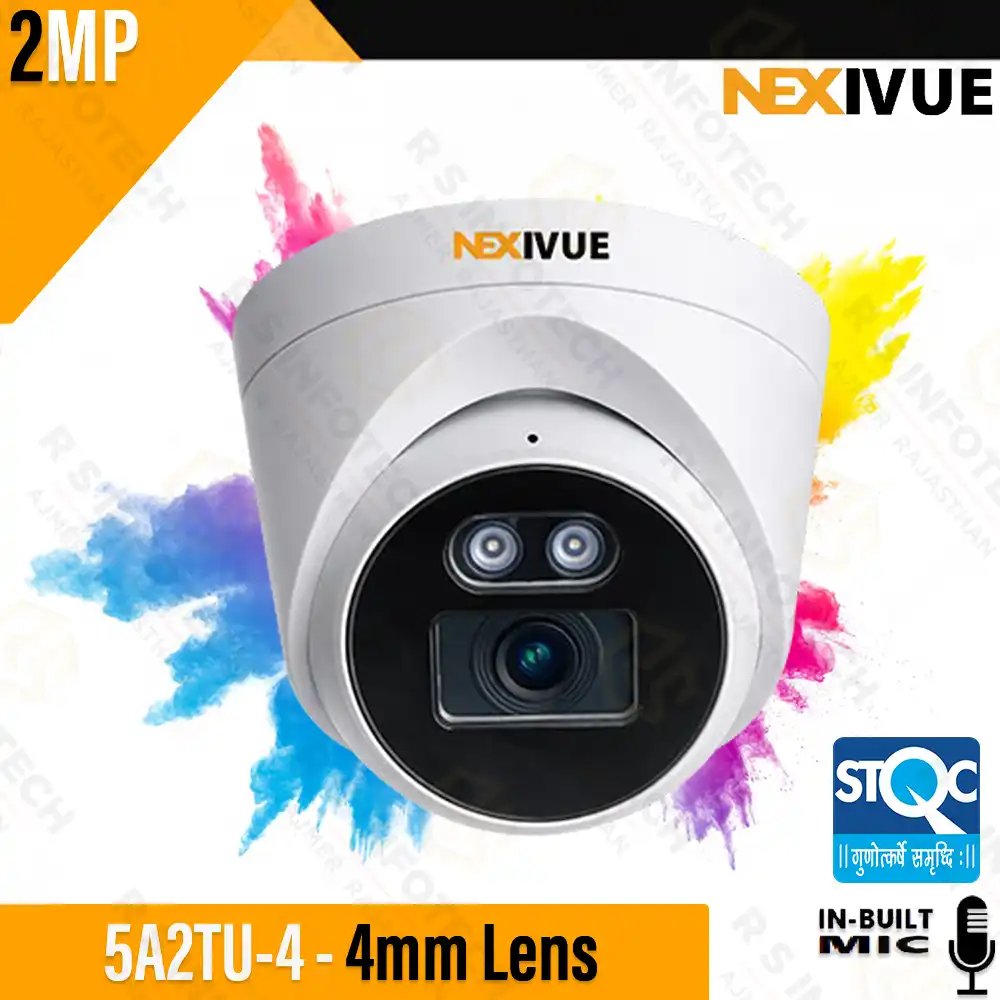 NEXIVUE 5A2EU-4 2MP DUOVISION HYBRID DOME CAMERA 40MTR WITH MIC (2 YEAR)