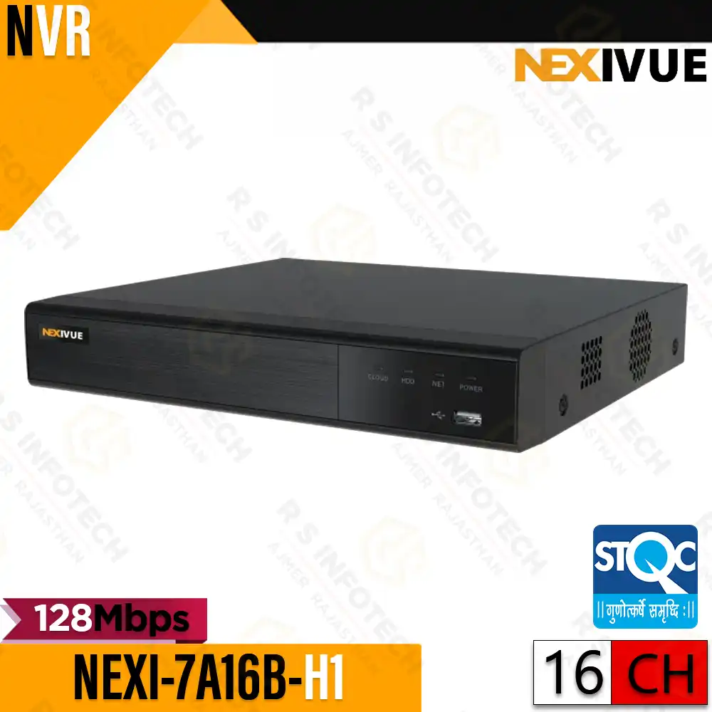 NEXIVUE NEXI-7A09A-H1 16CH 128MBPS 4K NETWORK VIDEO RECORDER NVR