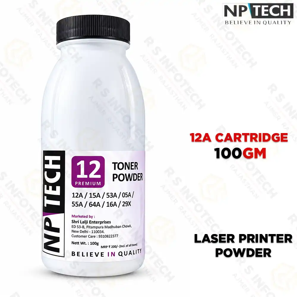 NPTECH 12A 100GM BLACK LASER TONER POWDER