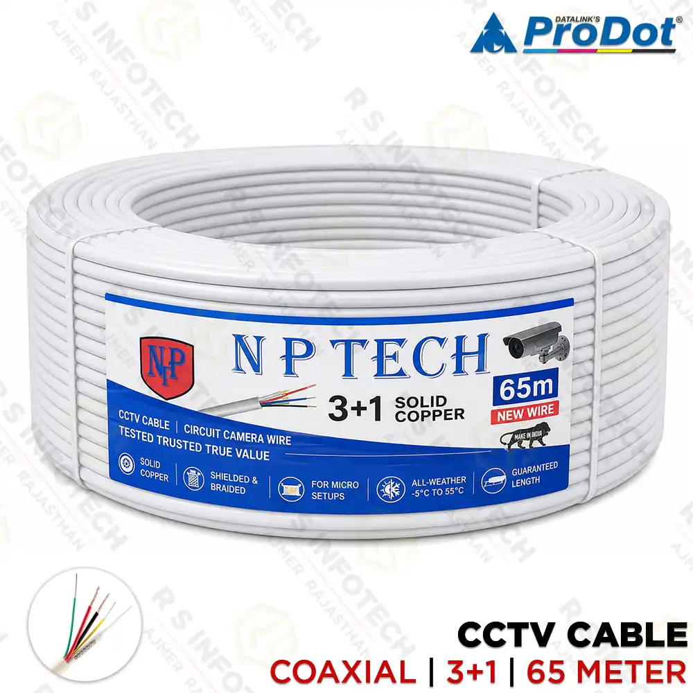 NPTECH 3+1 65 YARD COPPER CCTV CABLE