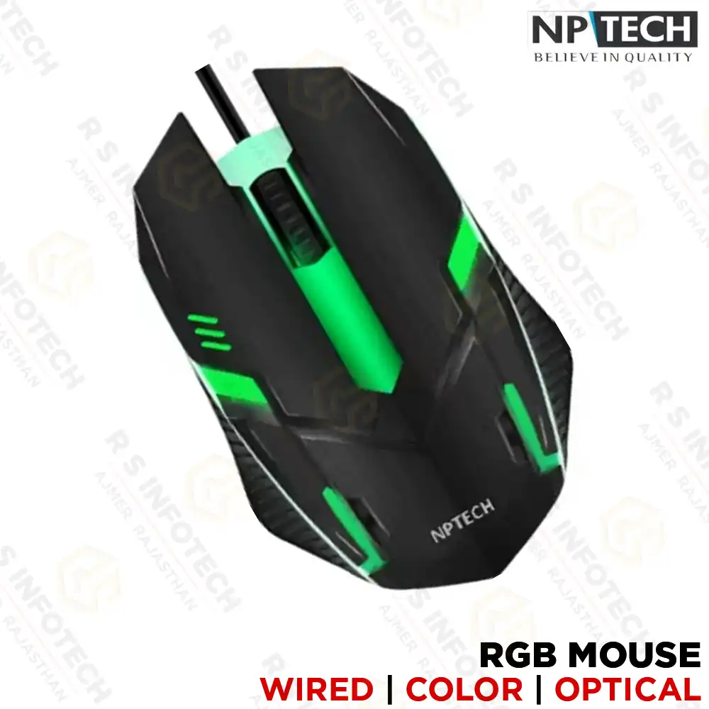 NPTECH GM10 GAMING MOUSE | WIRED RGB MOUSE | USB OPTICAL SENSOR