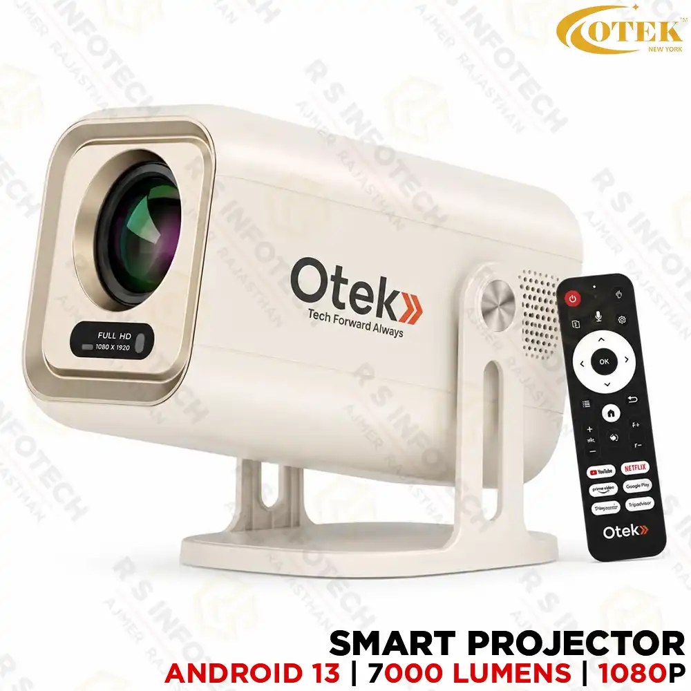 OTEK PIXA1000 SMART PROJECTOR 1080P FHD ANDROID 13 AUTO FOCUS 150" DISPLAY