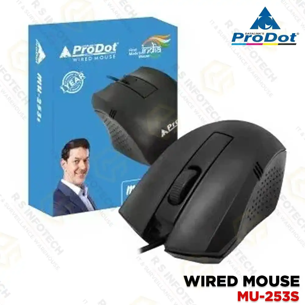 PRODOT MU-253S WIRED 3D-OPTICAL USB MOUSE BLACK (1 YEAR)