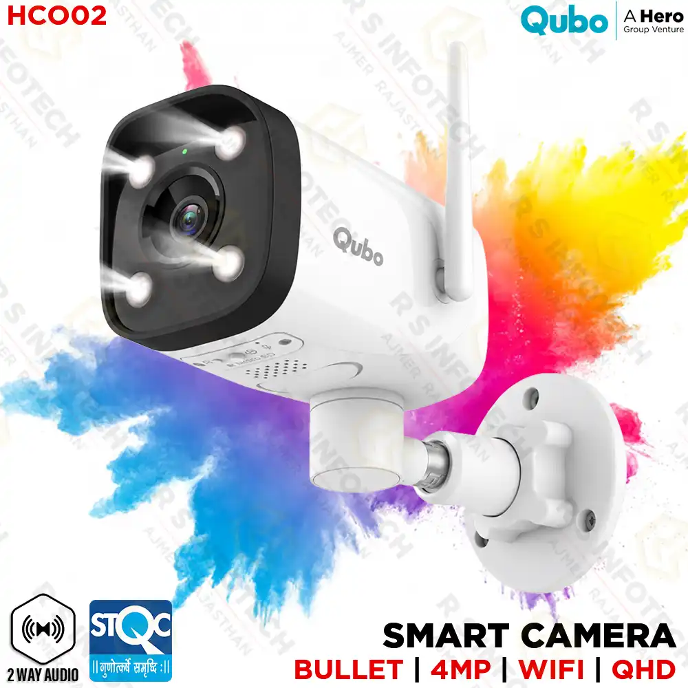 QUBO HCO02 SMART BULLET PRO 180 4MP OUTDOOR WIFI CAMERA IP66 (2 YEAR)