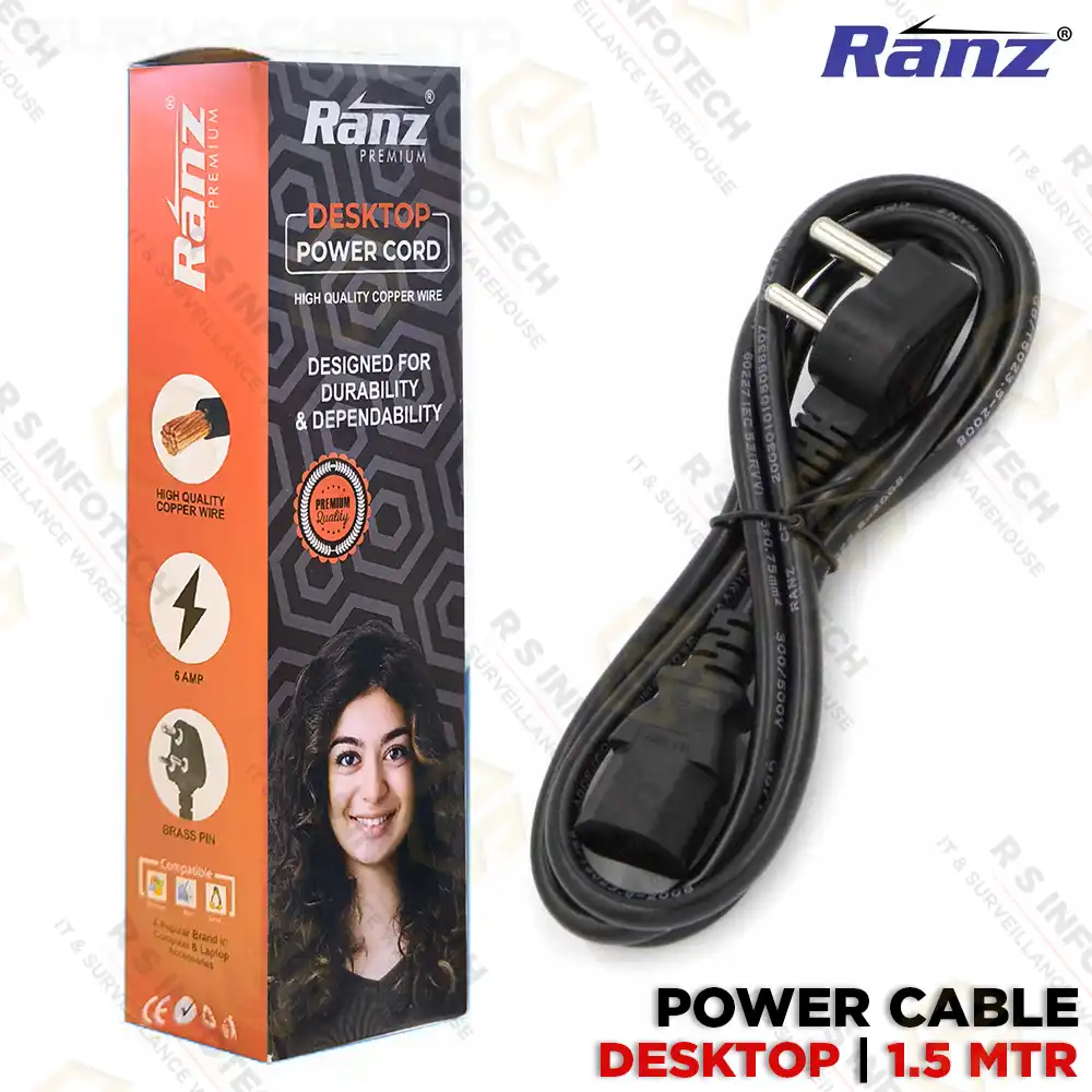 RANZ DESKTOP PREMIUM POWER CABLE 1.5MTR (BOX PACK)