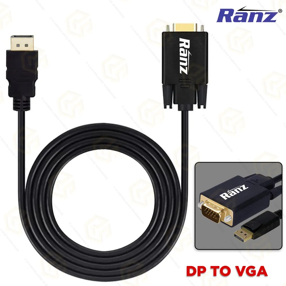 RANZ DP TO VGA CABLE 1.8MTR