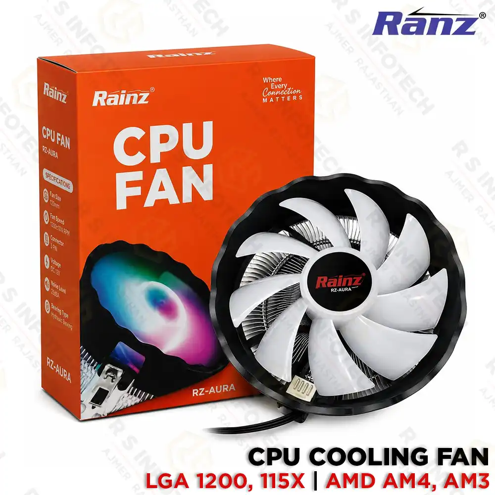 RANZ RZ-AURA RGB CPU FAN | LGA 1200 / 115X / 775  AMD AM4 / AM3