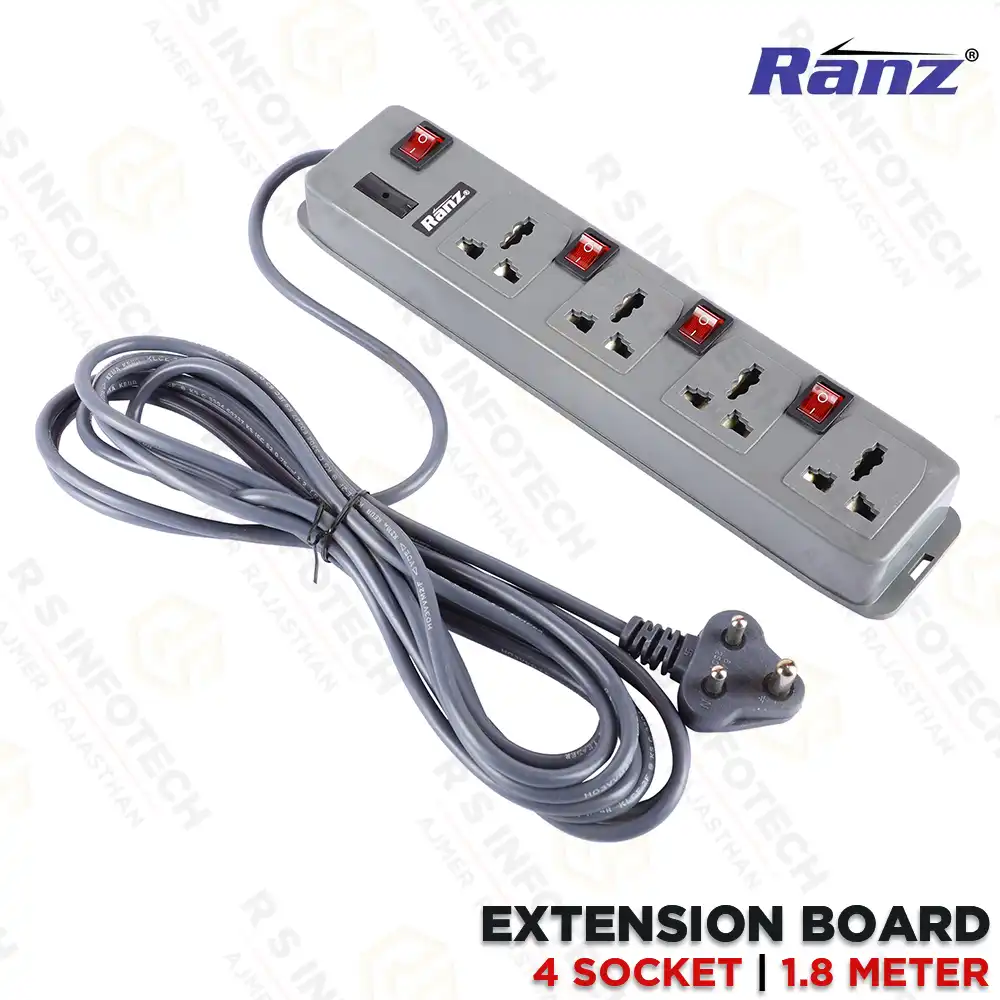 RANZ SPIKE BUSTER 19 MTR 4-WAY 4-SWITCH | POWER STRIP | SURGE PROTECTOR
