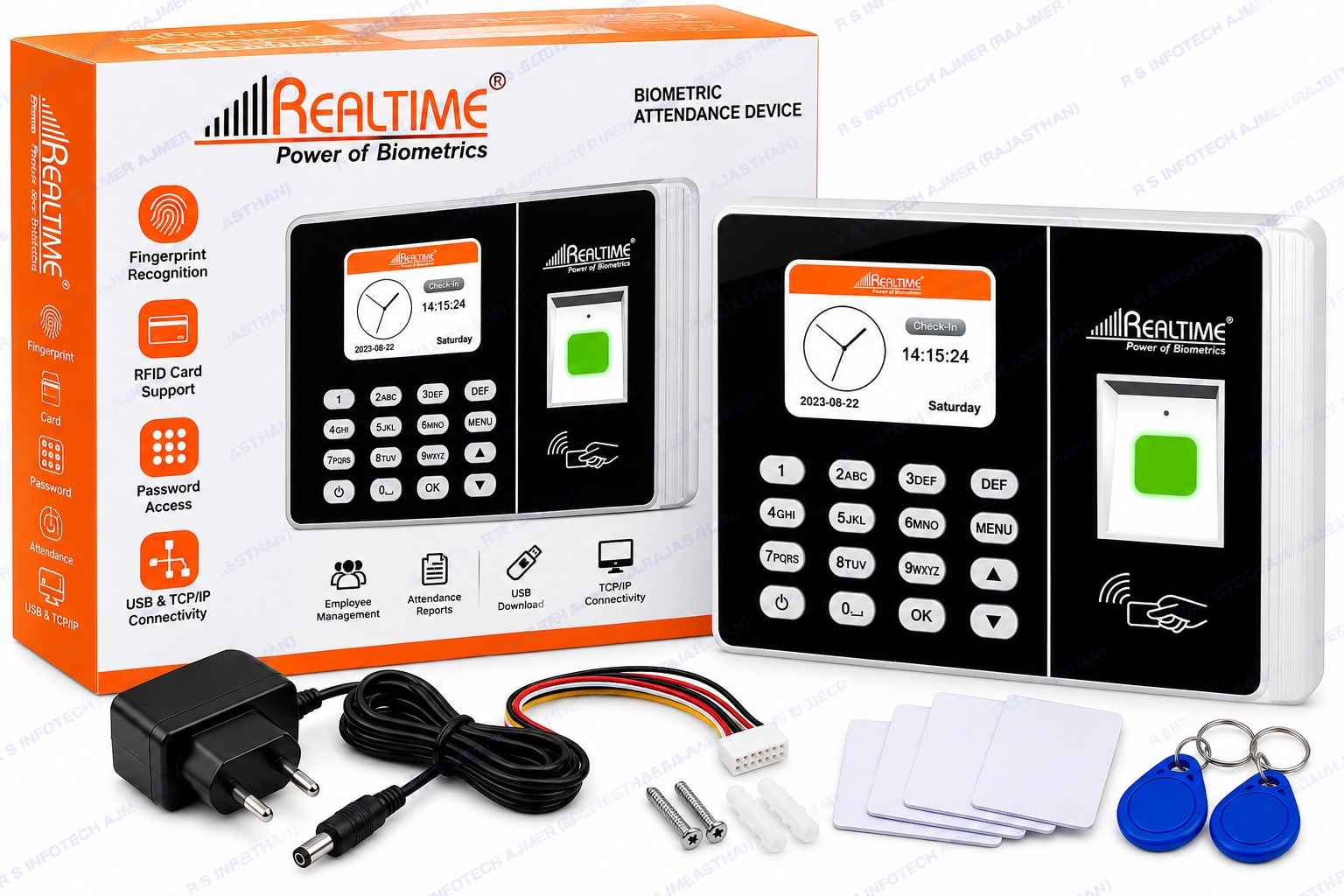 REALTIME BIOMETRIC RS9N PASSWORD | CARD | FINGERPRINT