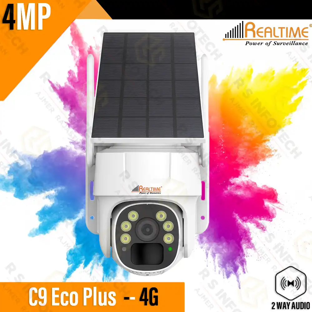 REALTIME C9 ECO+ 4MP 4G PTZ SOLAR CAMERA | 18000MAH BATTERY