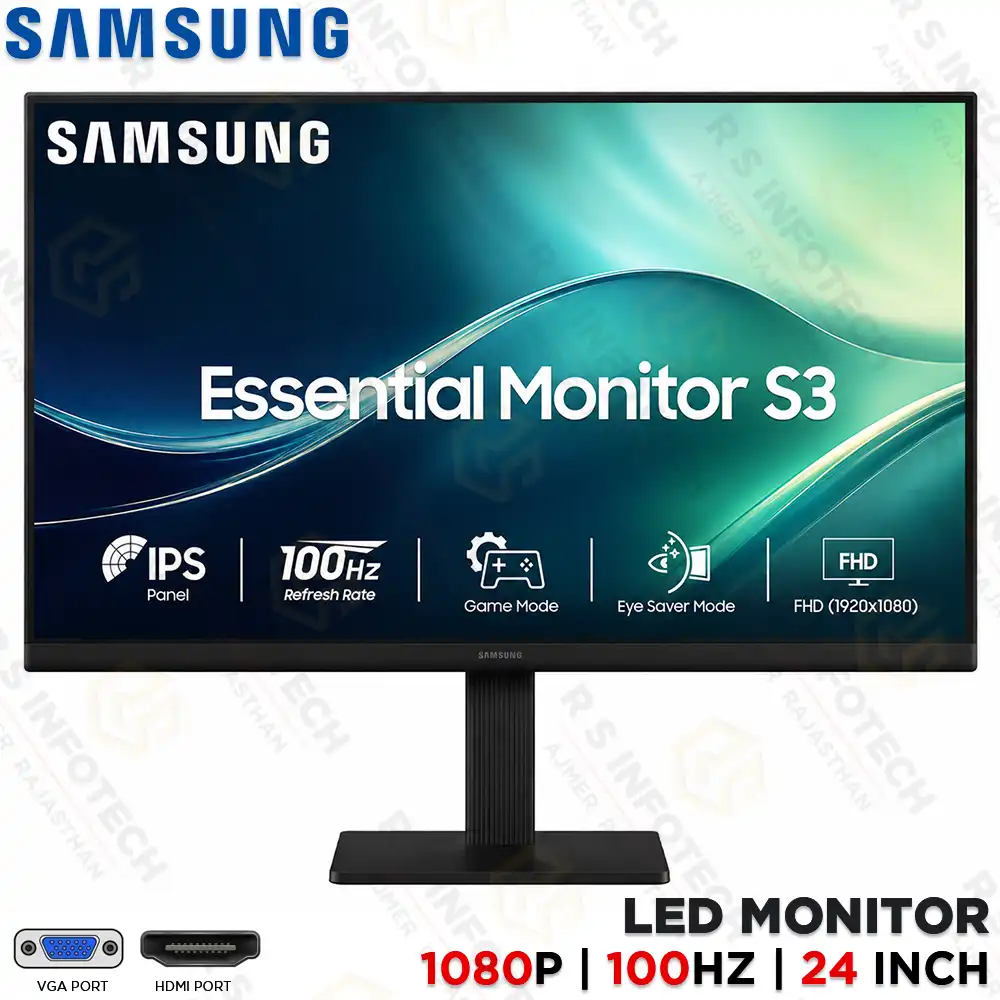 SAMSUNG LS24D300GAWXXL 24" 100HZ IPS MONITOR | FHD DISPLAY | HDMI VGA