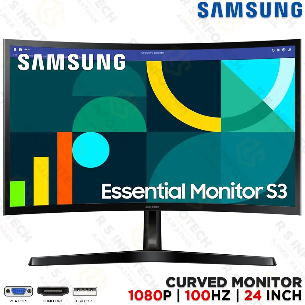 SAMSUNG LS24D368GAWXXL 24-INCH FHD 100HZ CURVED VA MONITOR HDMI VGA (3 YEAR)