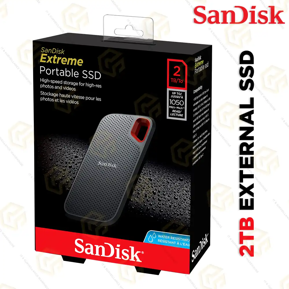 SANDISK 2TB EXTERNAL SSD E61 EXTREME TYPE-C TO USB 3.2 (5YEAR) UPTO 1050Mbps