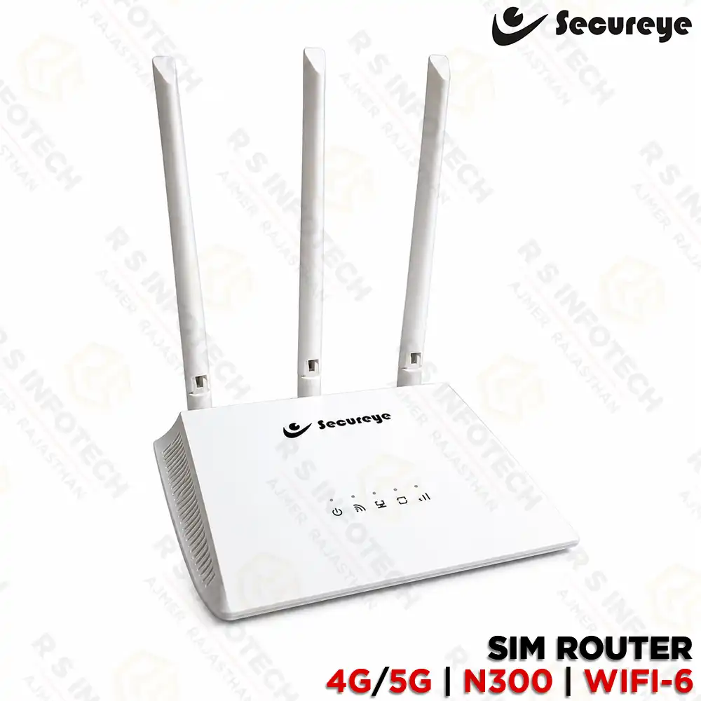 SECUREYE 4GW3 N300 3 ANTENNA 4G/5G SIM SUPPORT WIFI ROUTER (1YEAR)