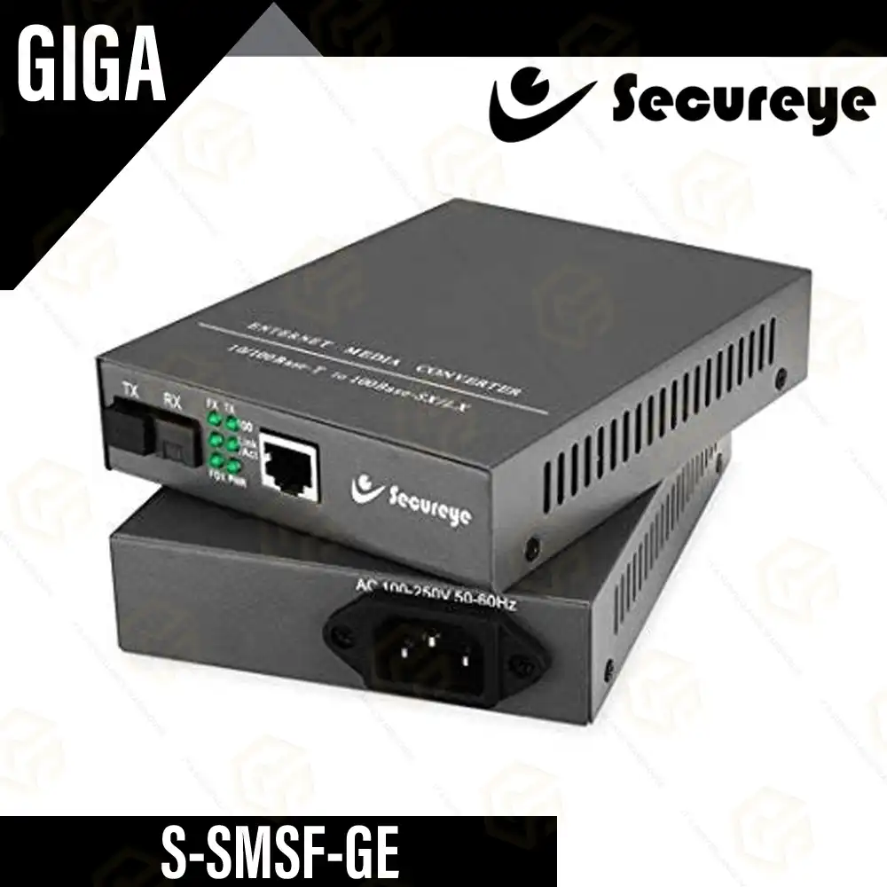 SECUREYE MEDIA CONVERTER 1000MBPS GIGABIT S-SMSF-GE UPTO 20KM (PAIR)