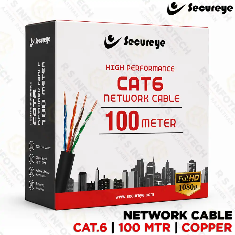 SECUREYE SC-S-C6-100M-E CAT.6 100MTR INDOOR COOPER CABLE