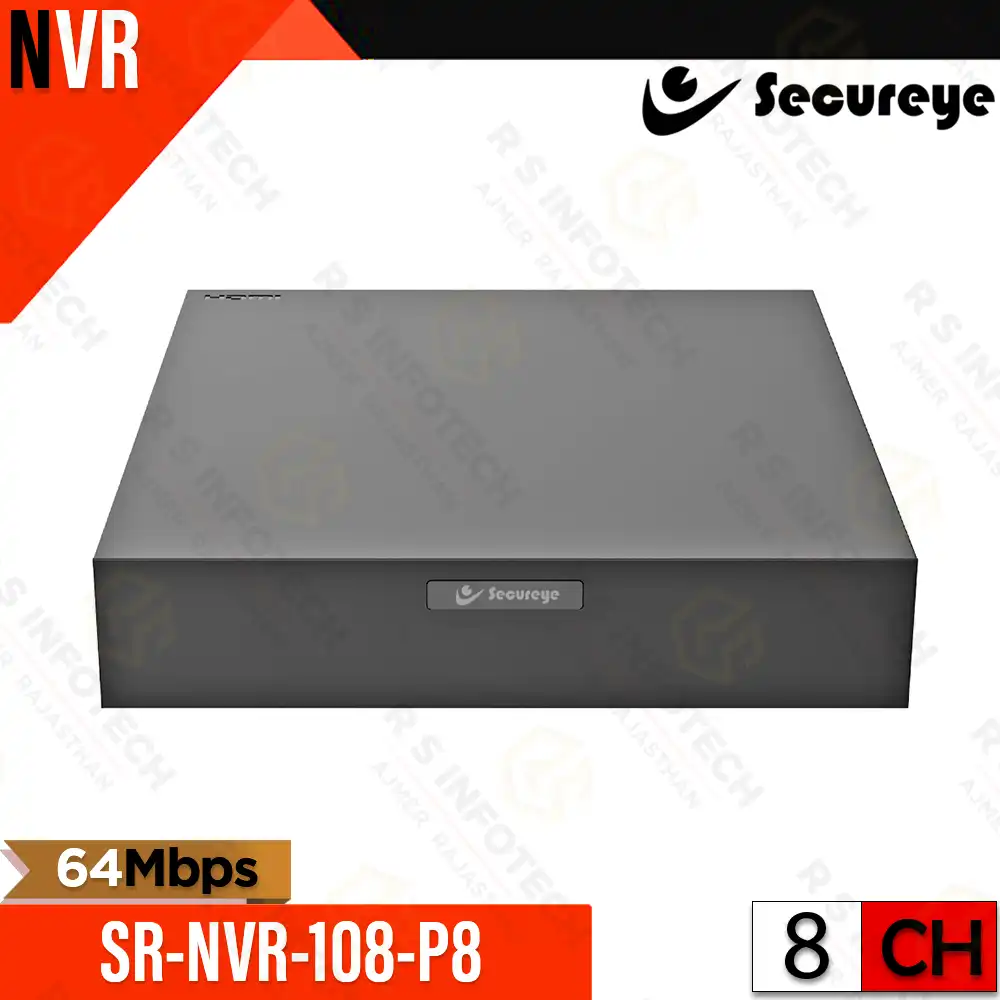 SECUREYE SR-NVR-108-P8 8-CHANNEL POE NETWORK VIDEO RECORDER