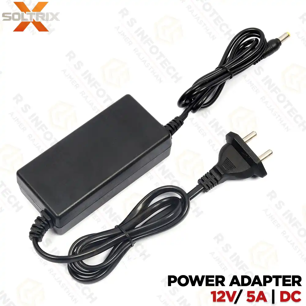SOLTRIX 12V 5A POWER ADAPTER | DC SUPPLY | CCTV & LED USE | STABLE OUTPUT