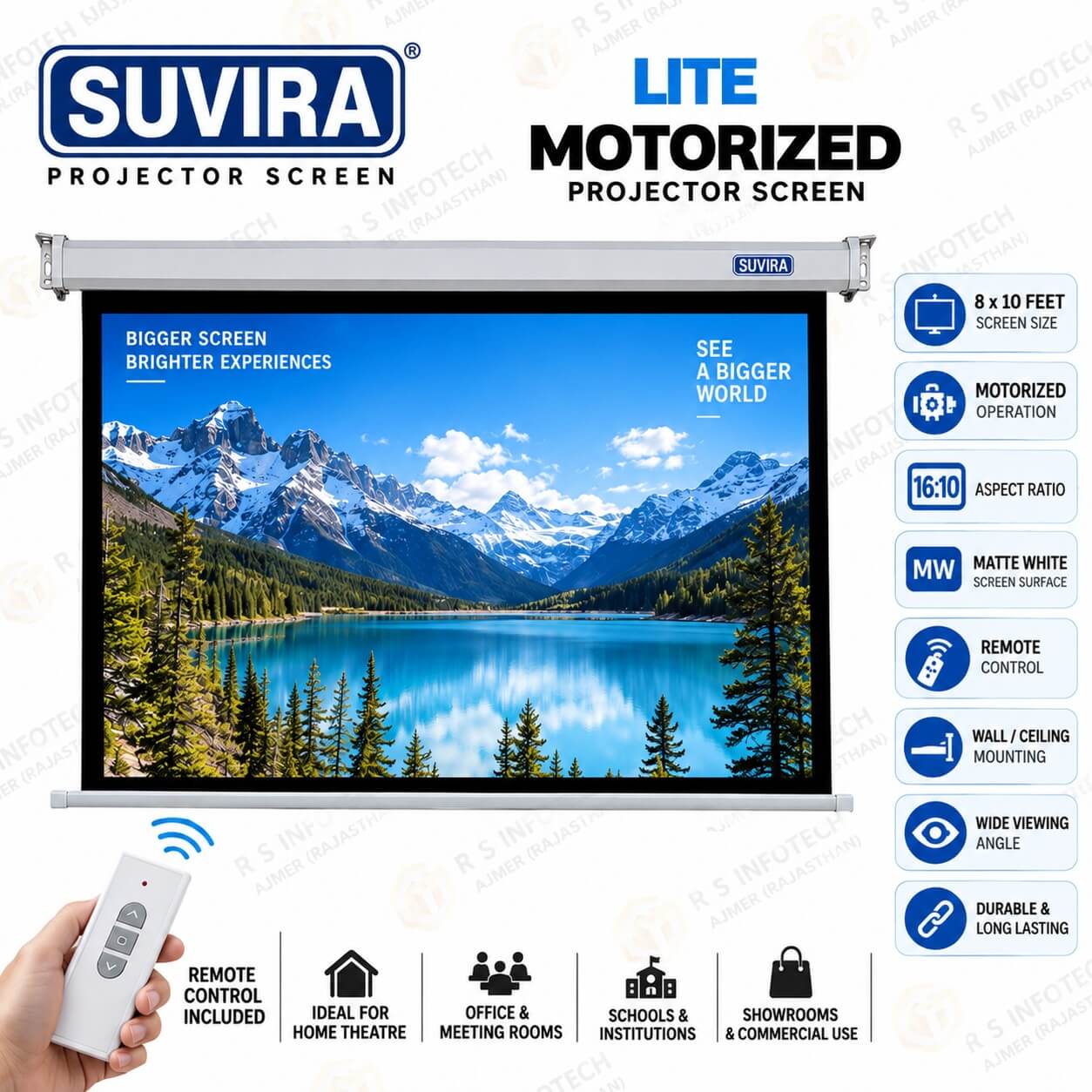 SUVIRA LITE 8*10 MW MOTORIZED PROJECTOR SCREEN