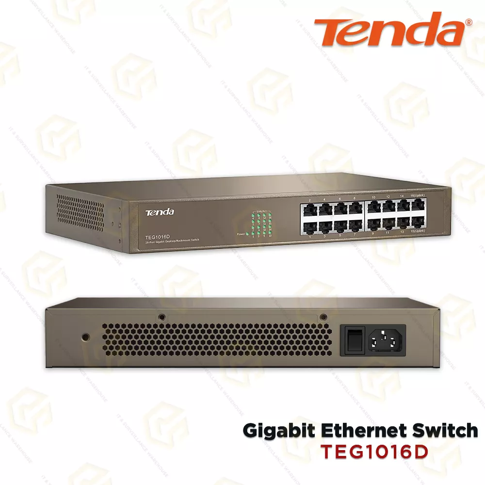 TENDA TEG1016D 16‑PORT GIGABIT UNMANAGED SWITCH | 6 KV LIGHTNING PROTECTION (3 YEAR)
