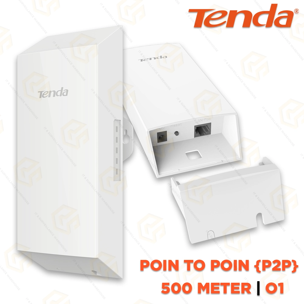 TENDA O1 2.4 GHz OUTDOOR CPE BRIDGE | UP TO 500 M POINT‑TO‑POINT (3 YEAR)