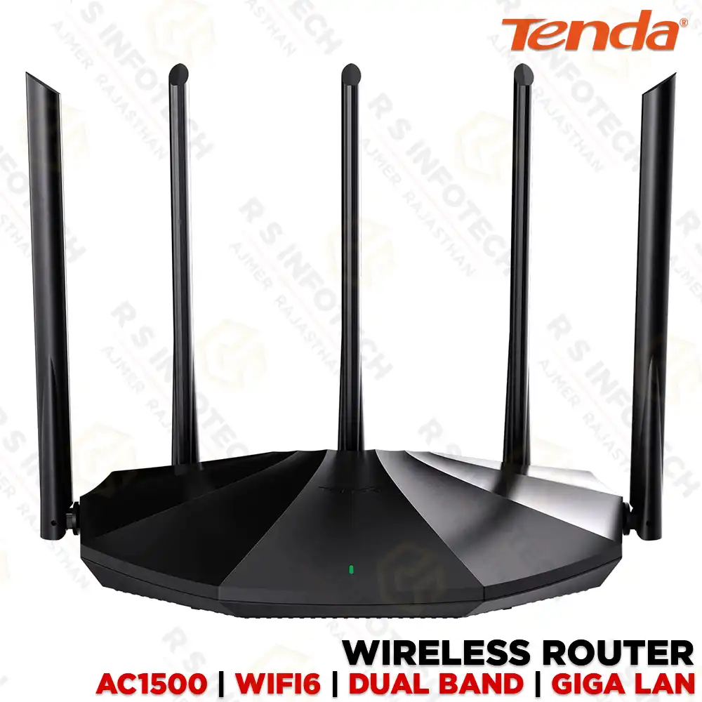 TENDA RX2 PRO DUAL-BAND WIFI 6 AX1500 | 5 ANTENNAS | GIGABIT ROUTER | WPA3 SECURITY (3 YEAR)