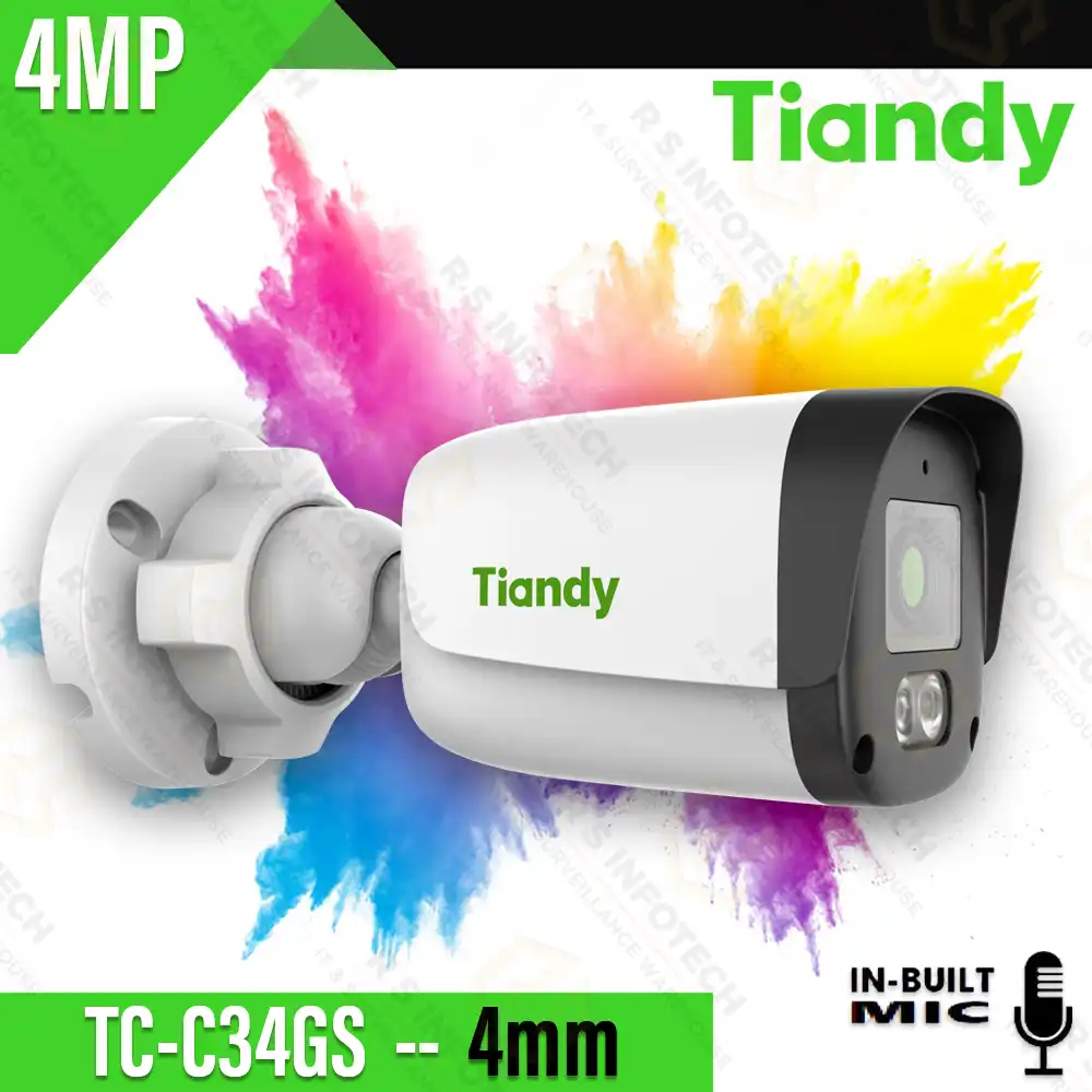 TIANDY TC-C34GS 4MP IP BULLET CAMERA 4MM LENS (COLOR+MIC)