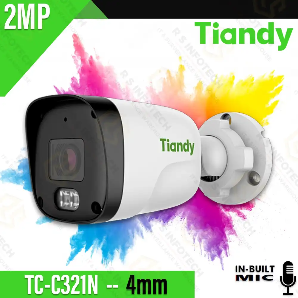 TIANDY TC-C321N 2MP  BULLET CAMERA 4MM LENS (COLOR+MIC)