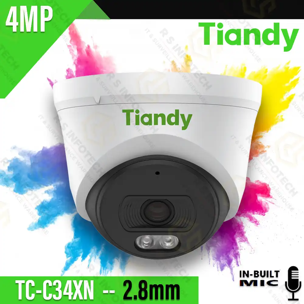 TIANDY TC-C34XN 4MP  DOME CAMERA 2.8MM LENS (COLOR+MIC)