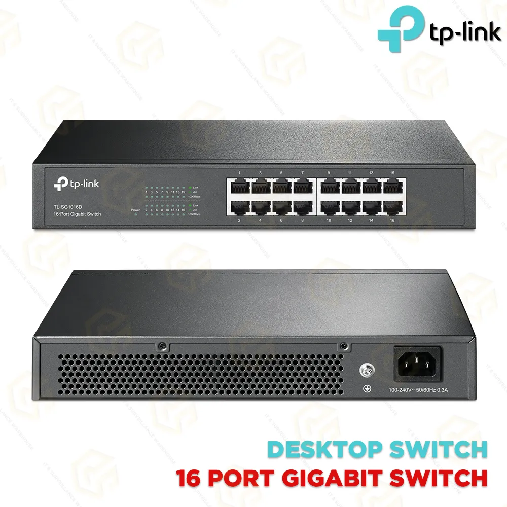 TP LINK 16PORT GIGABIT 1000MBPS SWITCH TL SG1016D (3YEAR)