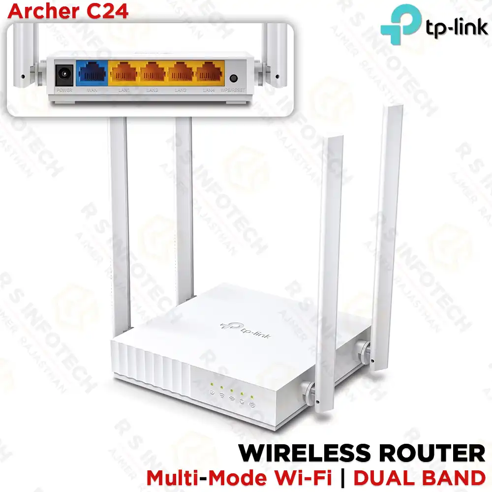 TP-LINK ARCHER C24 AC750 DUAL-BAND WI-FI 5 ROUTER | 433/300MBPS | 4 ANTENNAS