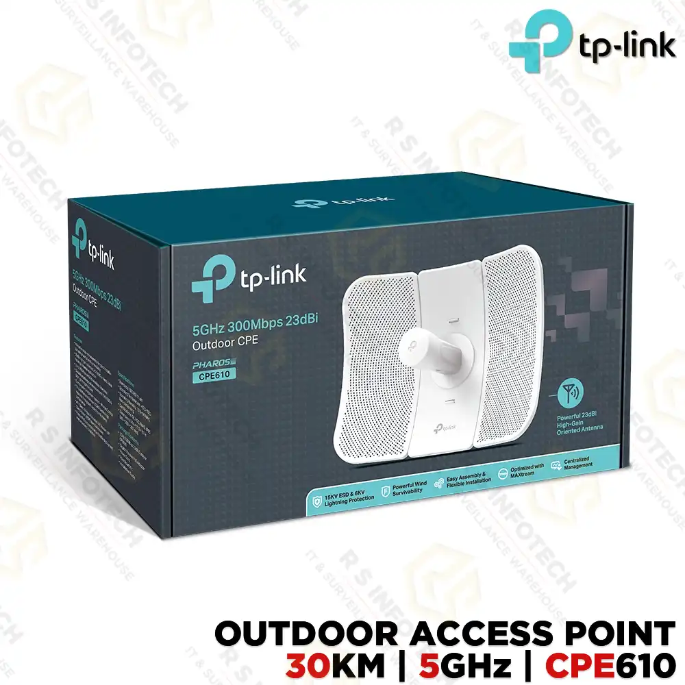 TP-LINK CPE610 5GHZ 300MBPS OUTDOOR 23DBI P2P UPTO 30KM