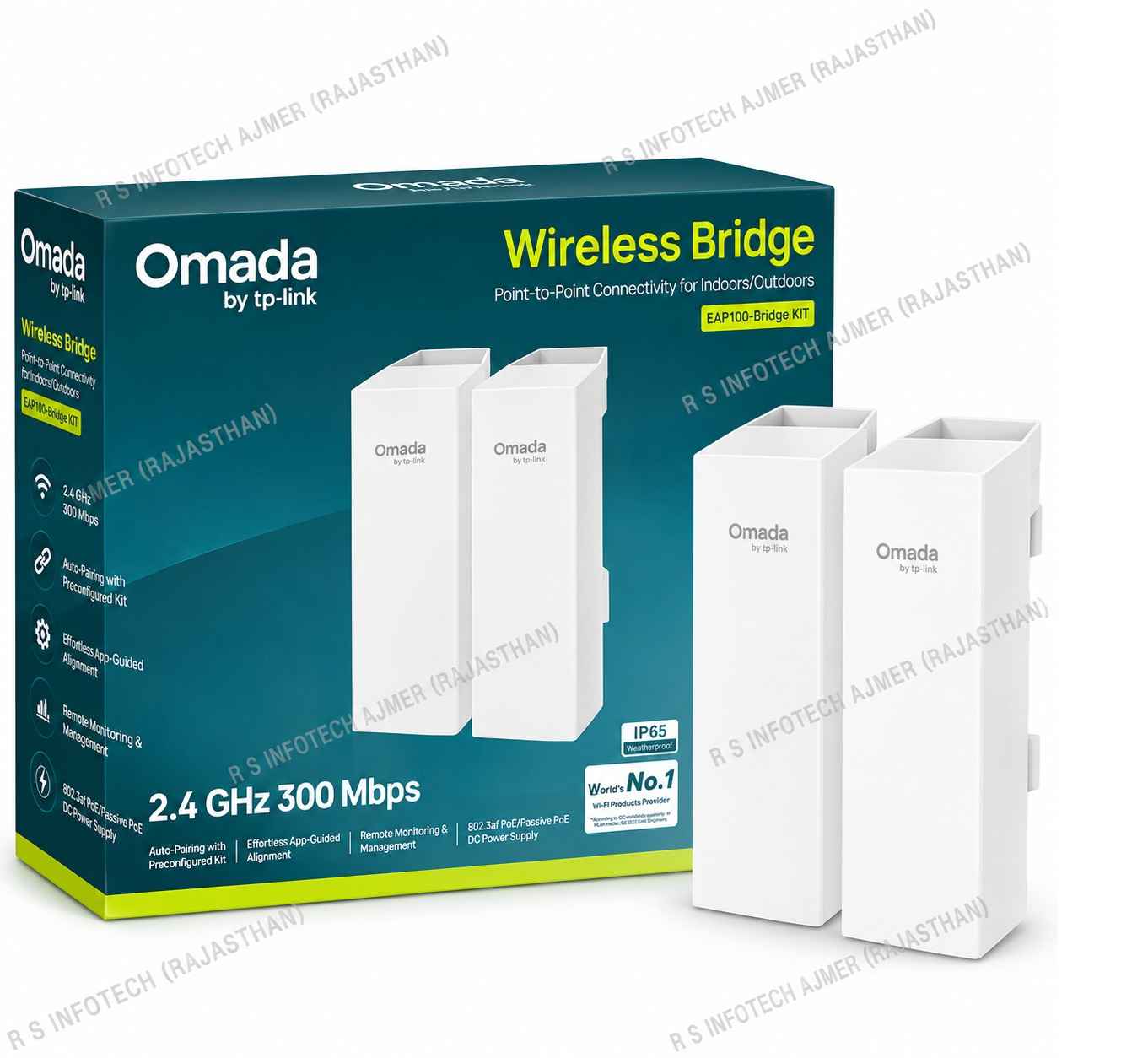 TP-LINK EAP100-BRIDGE KIT 2.4GHZ 300MBPS INDOOR/OUTDOOR WIRELESS BRIDGE PAIR (3YEAR)