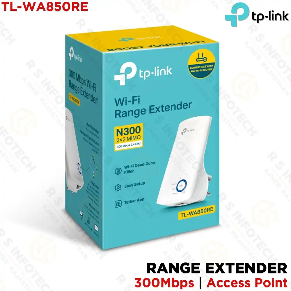 TP-LINK TL-WA850RE 300MBPS 2.4GHZ WIRELESS N WI-FI RANGE EXTENDER (3 YEAR)