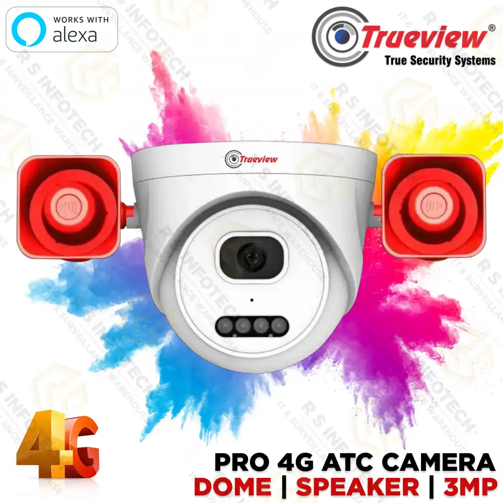 TRUEVIEW 3MP 4G DOME WITH 2*INBUILT SPEAKER 10X ZOOM T18186A