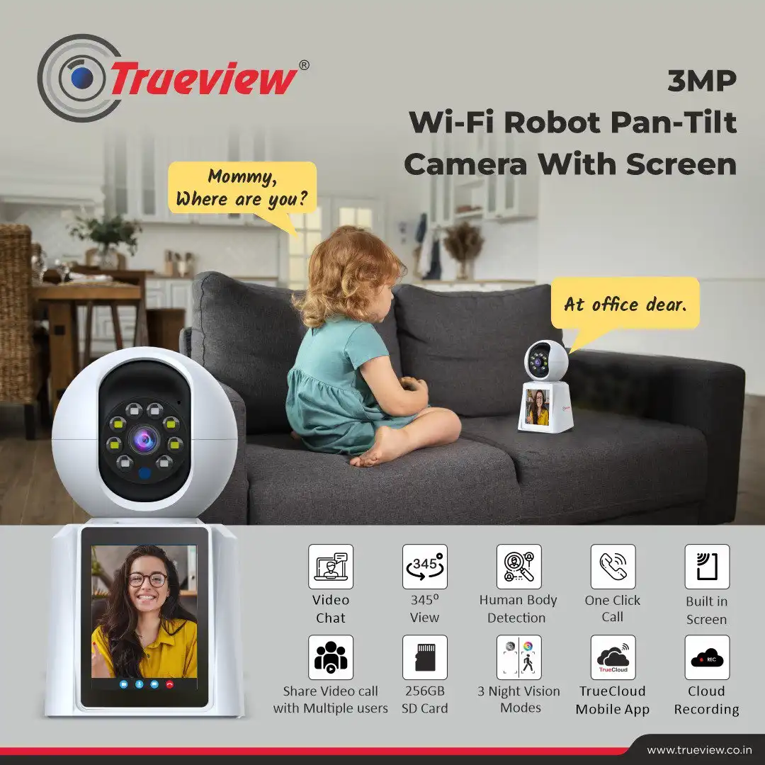 TRUEVIEW 3MP WIFI BUILT-IN SCREEN T18204-A LIVE VIDEO CALLING CAMERA