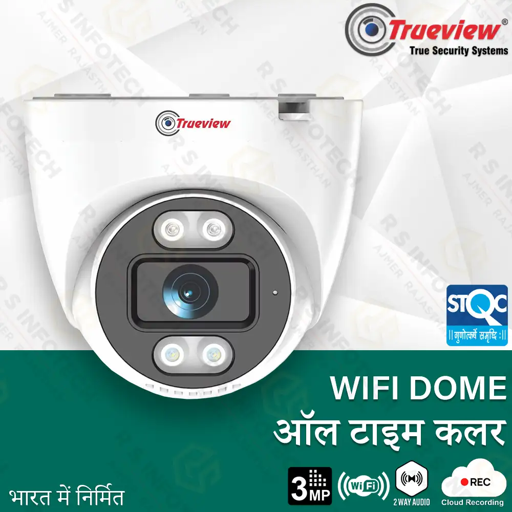 TRUEVIEW T-18237S 3MP 3.6MM WI-FI DOME CAMERA COLOR | TWO AUDIO