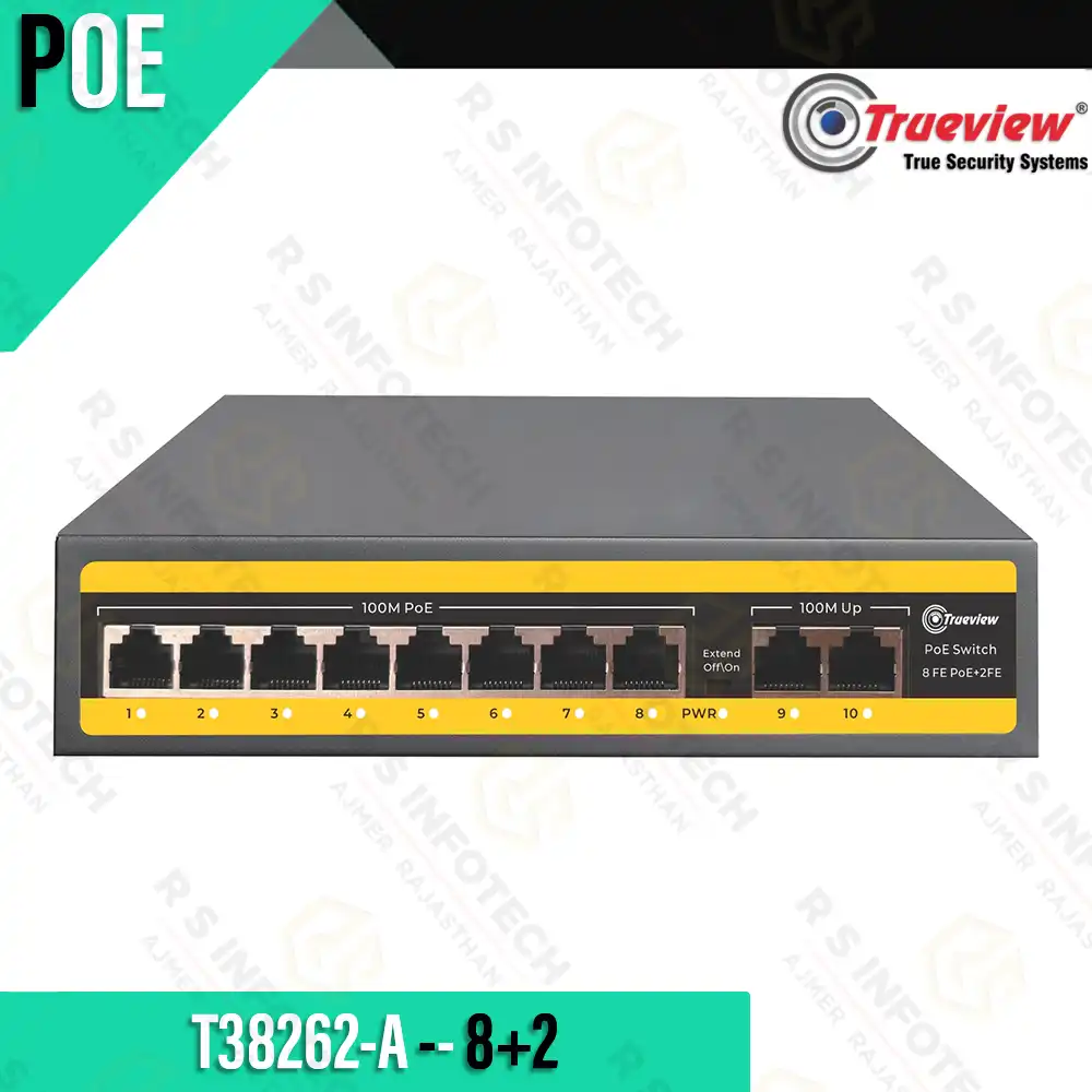 TRUEVIEW T38262-A 8+2 PORT 100MBPS POE SWITCH (2 YEAR)