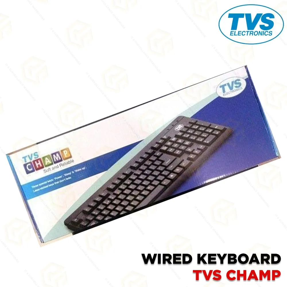 TVS CHAMP USB WIRED KEYBOARD | LASER-ETCHED KEYS | RUPEE SYMBOL (1YEAR)