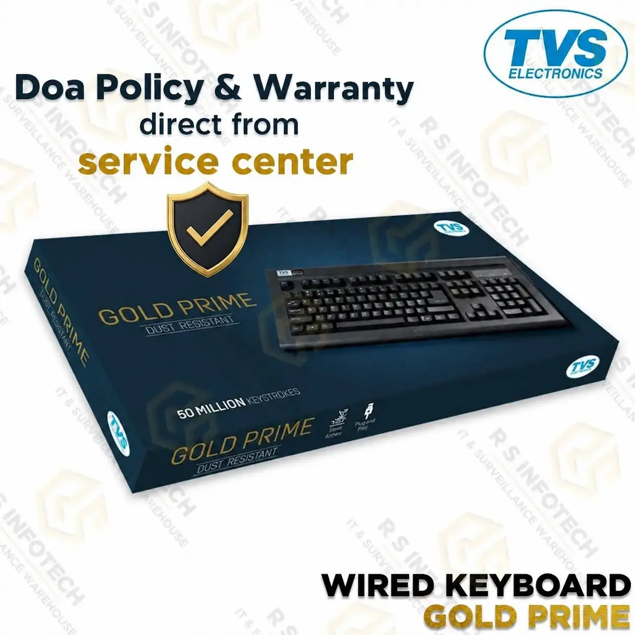 TVS GOLD PRIME WIRED USB KEYBOARD | DUST RESISTANT | 50 MILLION KEYSTROKES | (ONLY SERVICE CENTER WARRANTY)