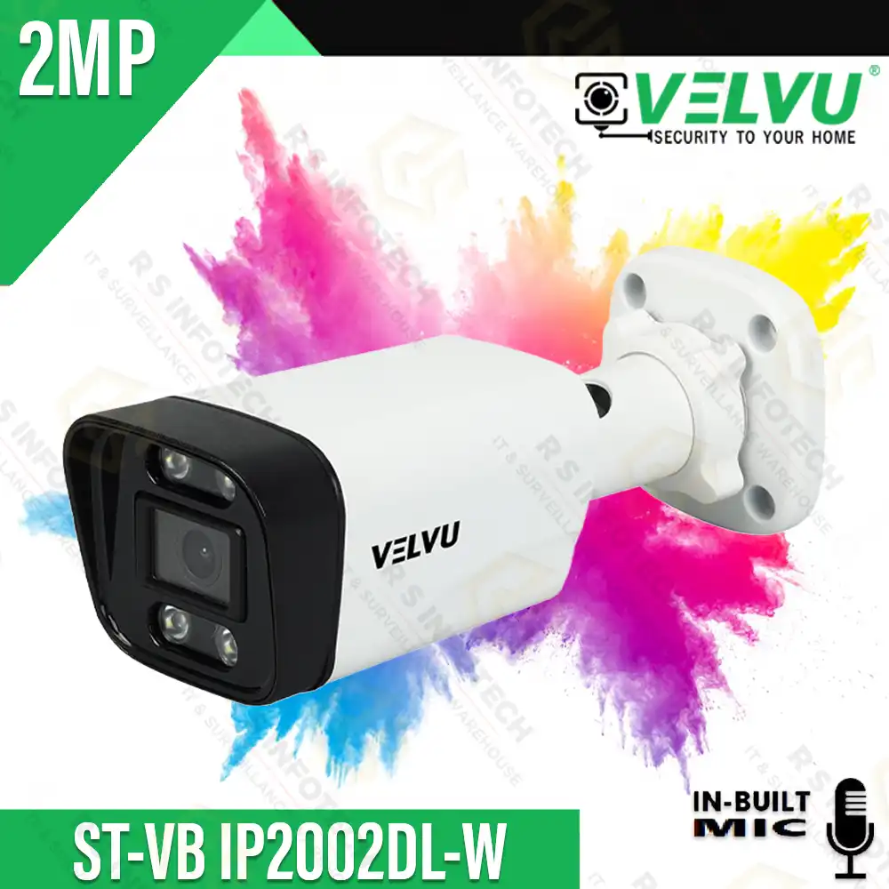 VELVU 2MP INBUILT AUDIO+COLOR BULLET IP CAMERA ST-VB IP2002DL-W