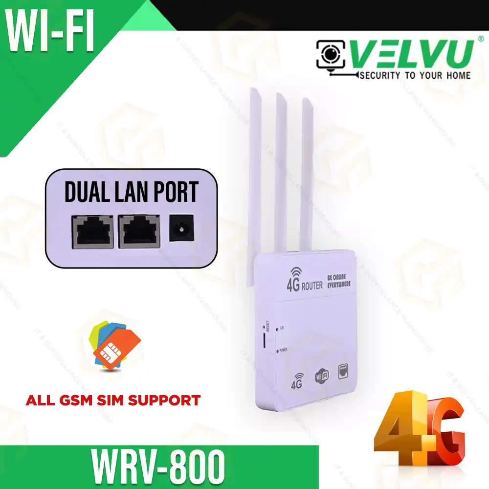 VELVU 4G/5G SIM SUPPORT ROUTER WRV-800 WITH 2 LAN PORT (2YEAR)
