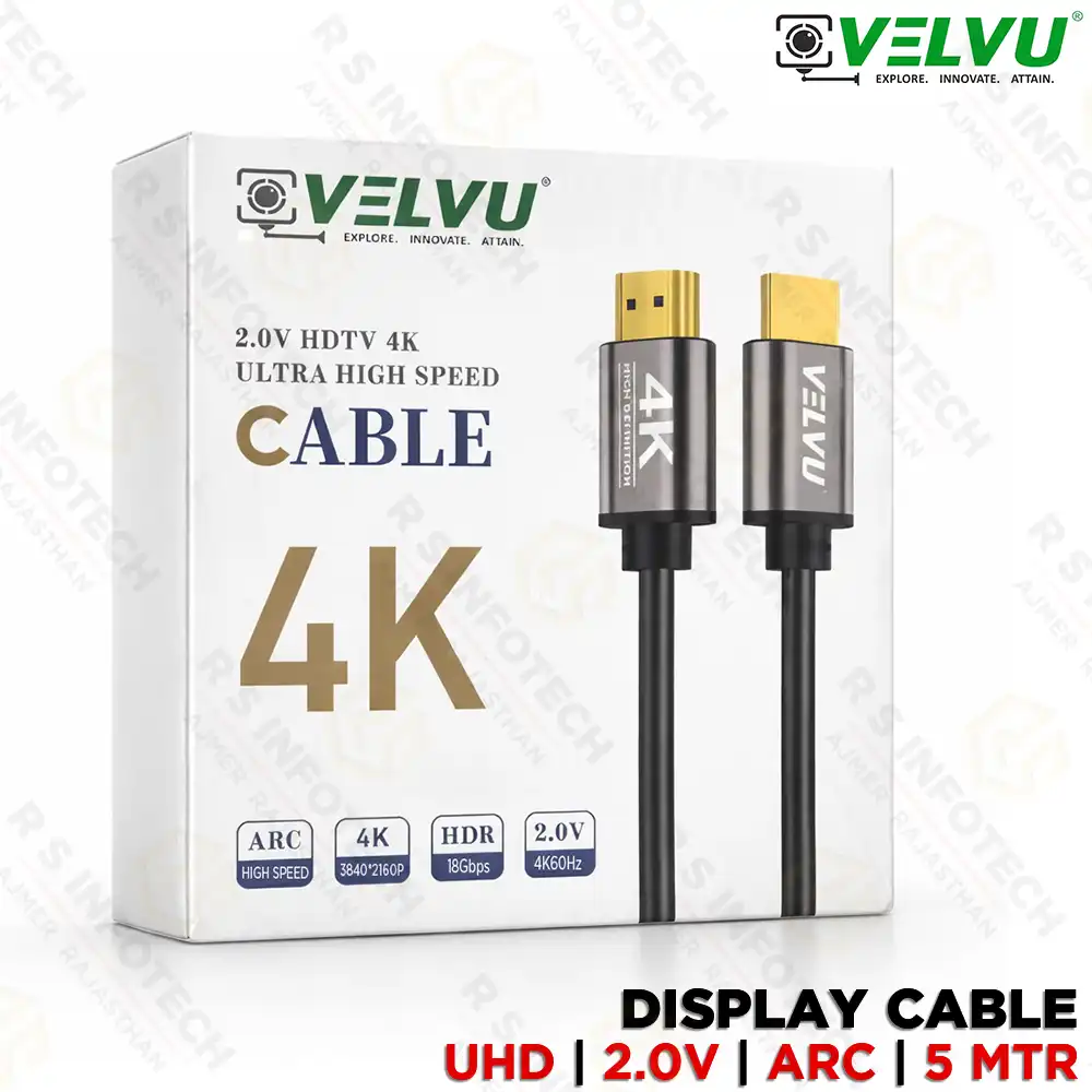 VELVU 4K 60HZ HDTV HDMI ARC CABLE 5MTR WITH BOX