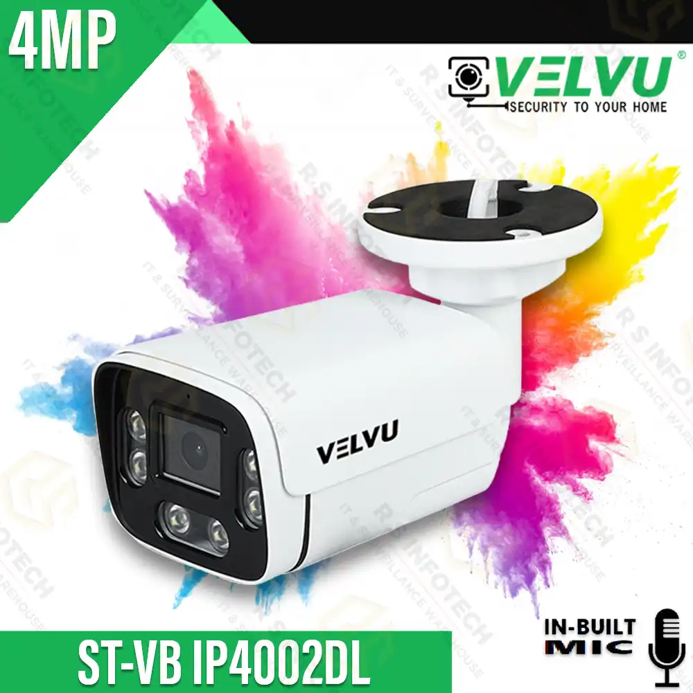 VELVU 4MP SMART DUAL NIGHT VISION BULLET WITH BUILT-IN MIC (3.6MM)
