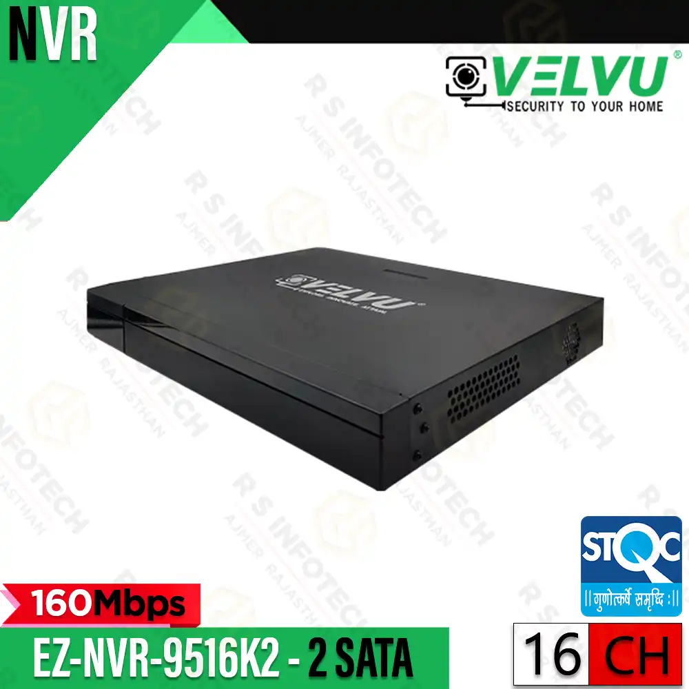 VELVU EZ-NVR-9516K2 16CH 8MP 2 SATA NVR | H.265+ | 2-WAY AUDIO
