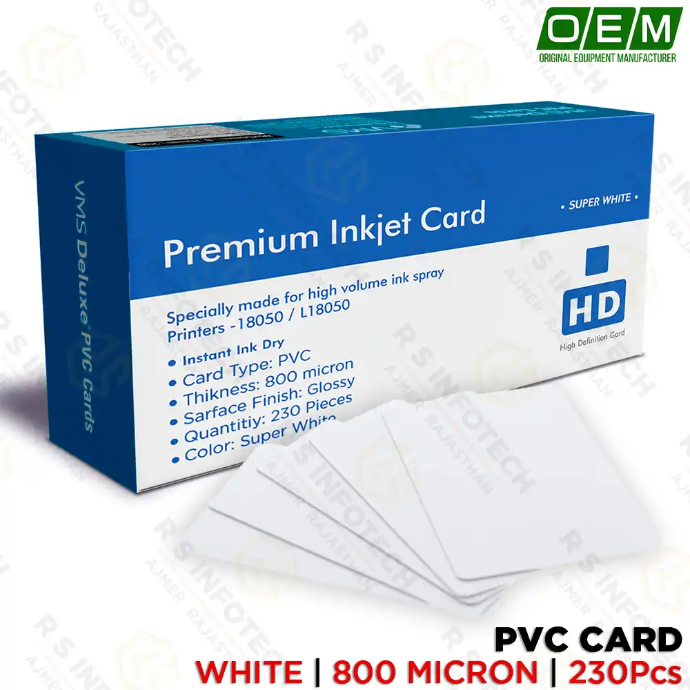 VMS PRO HIGH QUALITY 800 MICRON PVC CARD | BLANK PVC ID CARDS (230PCS)
